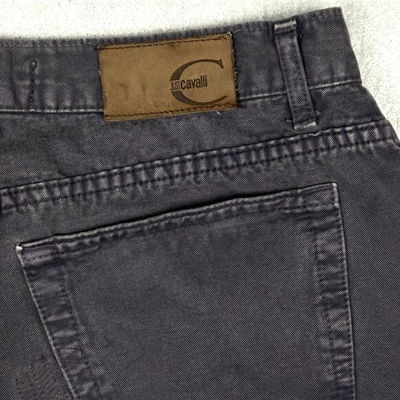 Just Cavalli Jeans Mens 30x30 Button Fly Made in Italy Grey 100% Cotton Patched - Picture 7 of 15